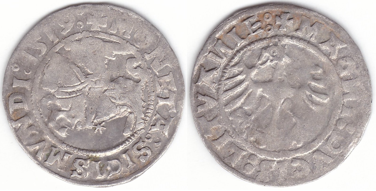 H62 D. Žygimanto Senojo lietuviškas pusgrašis, 1519 m.