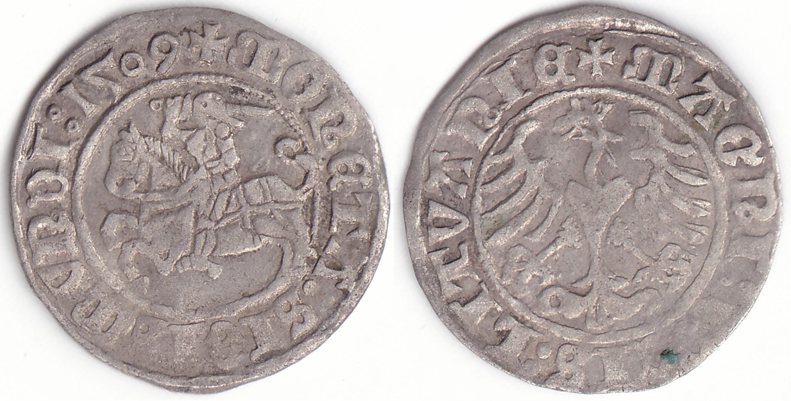 H34 A. Žygimanto Senojo lietuviškas pusgrašis, 1509 m.